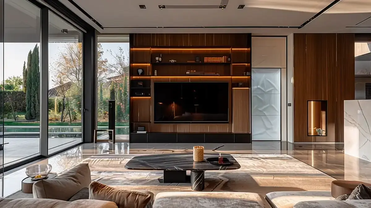 Still from a luxury real estate film: interior